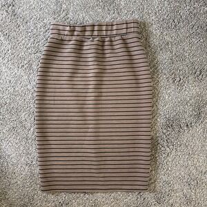 Fig & Blu Women's Striped Stretch Pull On Pencil Skirt Size L
